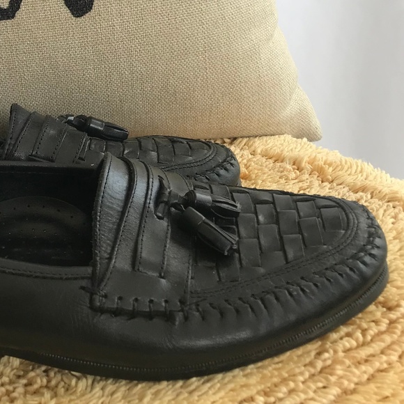 Oleg Cassini Black Tassel/Woven Loafers Sh… - Picture 7 of 8
